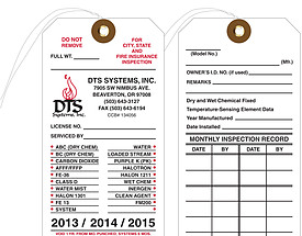 Fire Extinguisher Inspection Tag - DTS Systems 