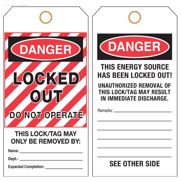 Printable Lock Out Tag Out Tags