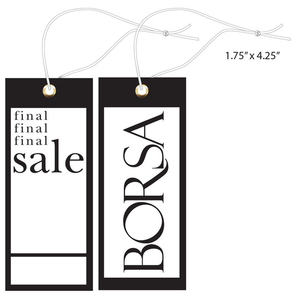Slit Tags are perfect for all types sale merchandise. They can be used for  over-the-hanger applications. - Bold and attractive, the sales tag